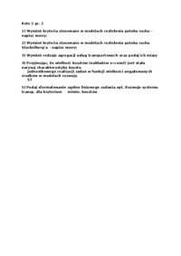 Modelowanie procesów transportowych - pytania 2