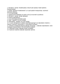 Modelowanie procesów transportowych - pytania 