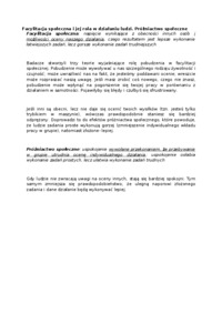 Wykład - Facylitacja społeczna i jej rola w działaniu ludzi