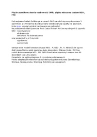 Wykład - Pięcioczynnikowa teoria osobowości