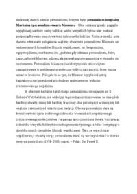  Neotomistyczna koncepcja człowieka i ukształtowanie się personalizmu - omówienie