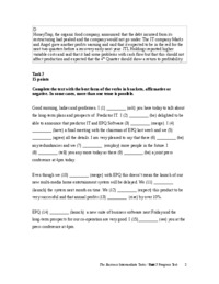 Testy do książki The Business Intermediate Student's Book