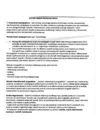 Metody badań pedagogicznych-opracowanie