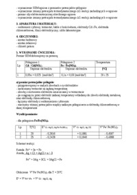 Pomiar siły elektromotorycznej ogniw  i potencjałów półogniw - ćwiczenia