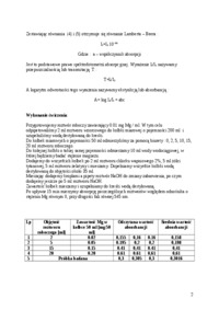 Spektrofotometria w świetle widzialnym - ćwiczenia