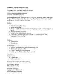 Interakcjonizm symboliczny - omówienie