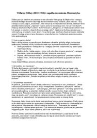 Wilhelm Dilthey - omówienie