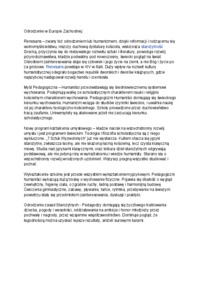 Odrodzenie w Europie Zachodniej - omówienie