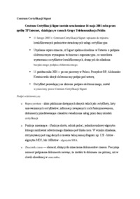 Centrum Certyfikacji Signet - omówienie