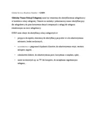 Global Service Realtion Number - omówienie