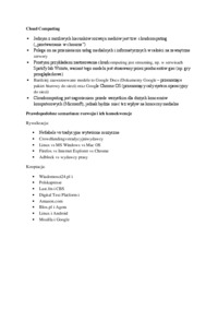 Cloud Computing - wykład