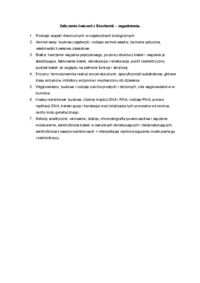 Biochemia, zagadnienia na zaliczenia