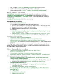 Osobowość a spójność i integracja zachowania-opracowanie