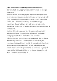 Jaka zmienna ma rozkład prawdopodobieństwa chi-kwadrat-opracowanie