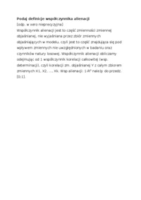 Definicje współczynnika alienacji-opracowanie