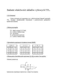 Badanie właściwości układów cyfrowych TTL- omówienie