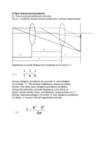 Pomiar ogniskowej soczewek metodą Bessela - omówienie