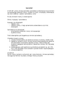 Prawo zobowiązań - sprzedaż