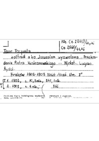 Jerozolima wyzwolona T.Tasso - Poezja włoska