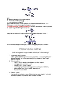 Oznaczenie gęstości objętościowej, właściwej i wilgotności gruntu-opracowanie