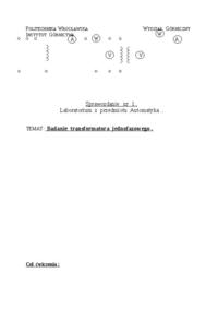 Badanie transformatora jednofazowego - omówienie