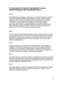 technologia wykonywania podziemnego tunelu samochodowego - omówienie