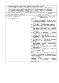 Zakres wykładów MASZYNY TECHNOLOGICZNE i ROBOTY