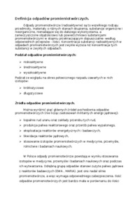 Składowanie odpadów radioaktywnych w podziemnych wyrobiskach górniczych na świecie i w Polsce - omówienie