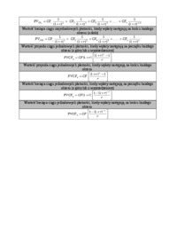 Matematyka finansowa - wzory - wartość przyszła i bieżąca pieniądza