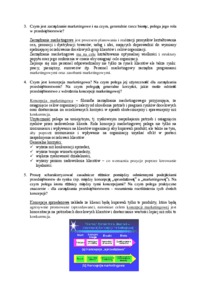 Marketing w organizacji  - pytania i odpowiedzi na egzamin