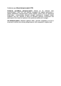 Techniczne specyfikacje interoperacyjności- opracowanie