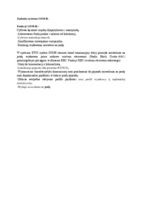 Zadania systemu GSM- opracowanie