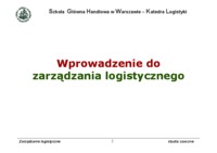Logistyka- wyklad