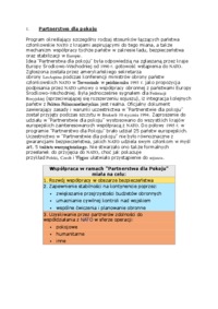 Partnerstwo dla pokoju- opracowanie