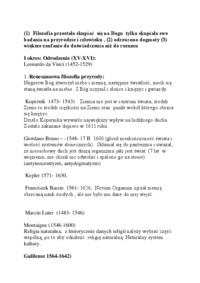 Filozofia nowożytna- opracowanie