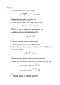 Strumień masy pary wodnej  - sprawozdanie