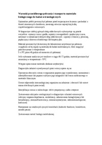 Warunki prawidłowego pobrania i transportu - omówienie