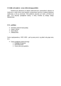 LCA- ocena cyklu zyciowego produktu - omówienie