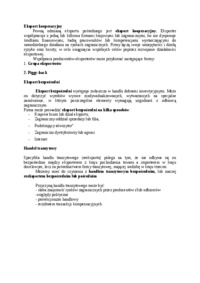 Eksport kooperacyjny - opracowanie