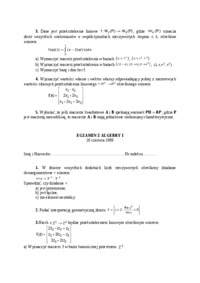 Egzamin z algebry - interpretacja geometryczna zbioru