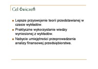Ćwiczenia - sylabus z przedmiotu