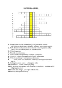 Ćwiczenia - krzyżówka weksel