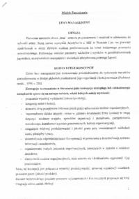 Koncepcje zarządzania - Wykłady cz 1.  MWSE
