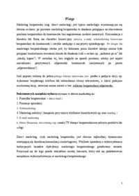 Marketing bezposredni i on-line-praca zaliczeniowa z wykładu