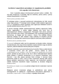 Aerobowe i anaerobowe przemiany związków organicznych-opracowanie