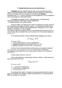 Ciśnienie hydrostatyczne i parcie hydrostatyczne-opracowanie