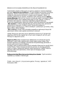 Proces oczyszczania powietrza w filtrach tkaninowych-opracowanie