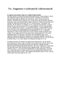 Św. Augustyn o wybranych i odrzuconych