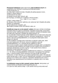 Przykładowe kolokwium- opracowanie