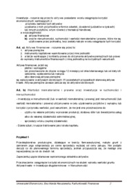 Aktywa inwestycyjne- wykład 11